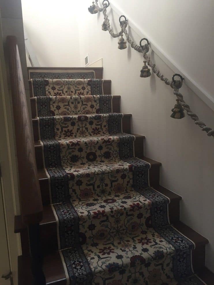 Stair with a patterned runner