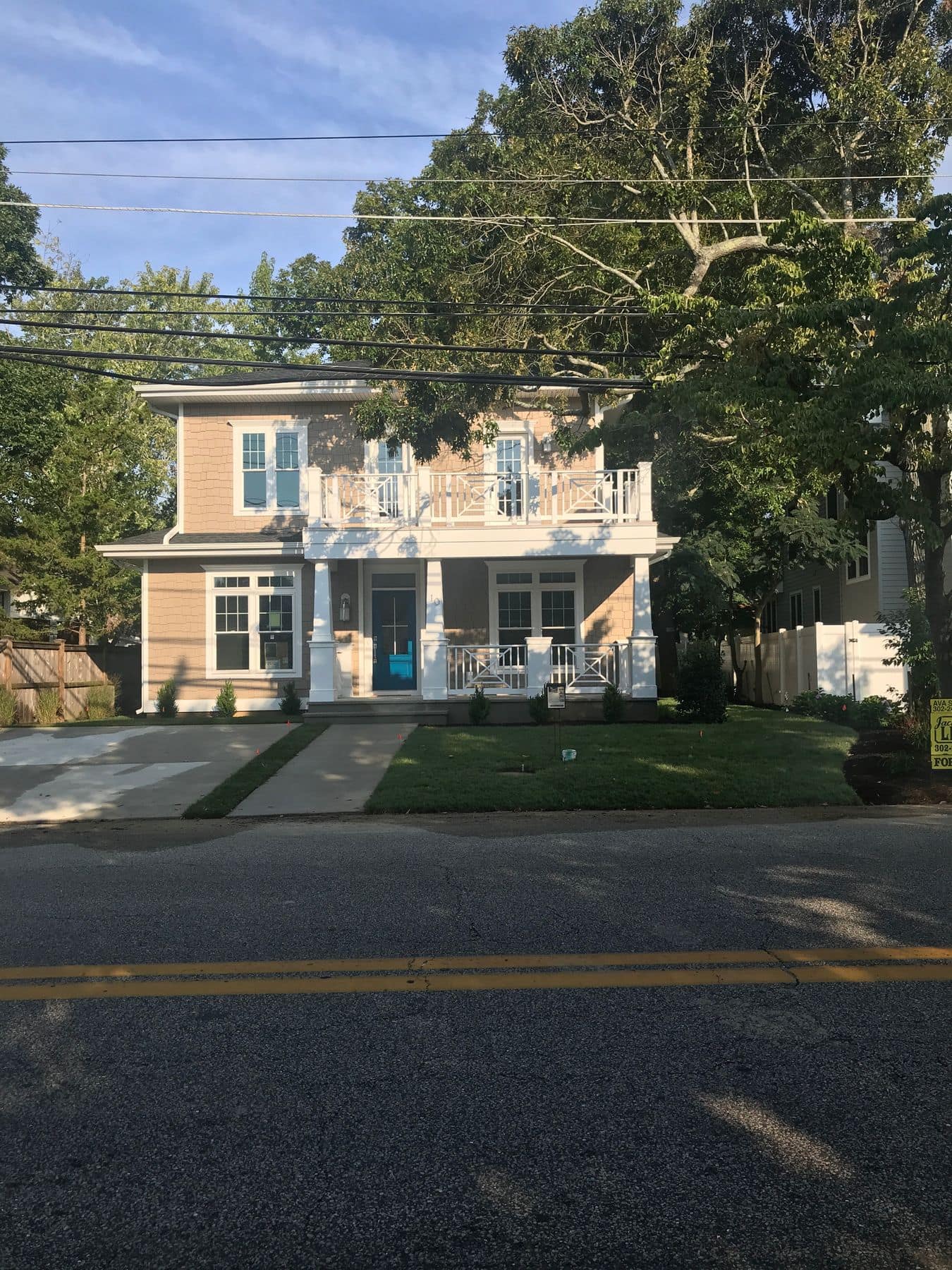 The new two-story house on State Road, seen from the street