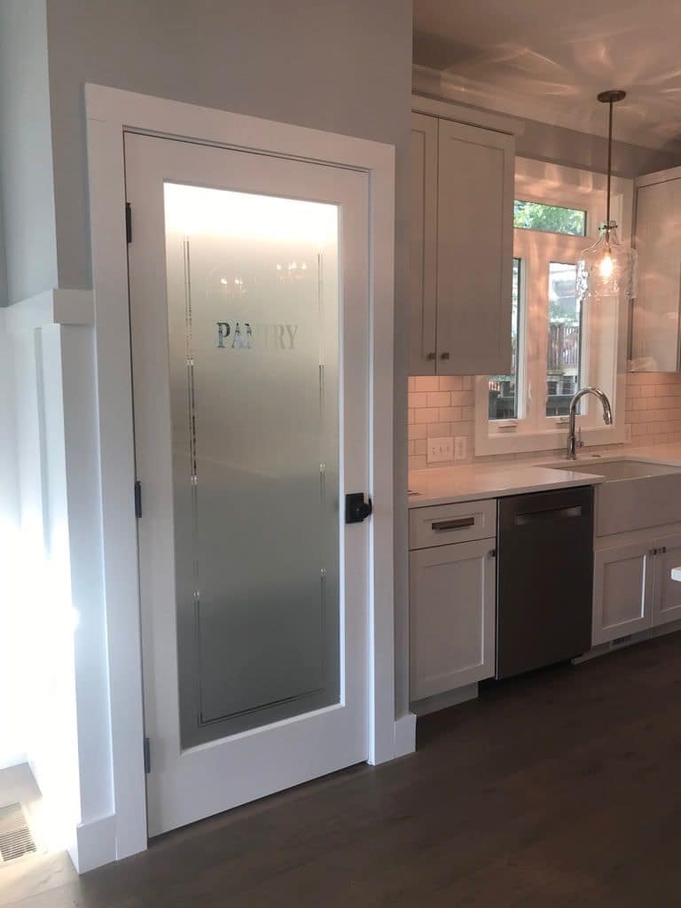 Pantry door with frosted glass