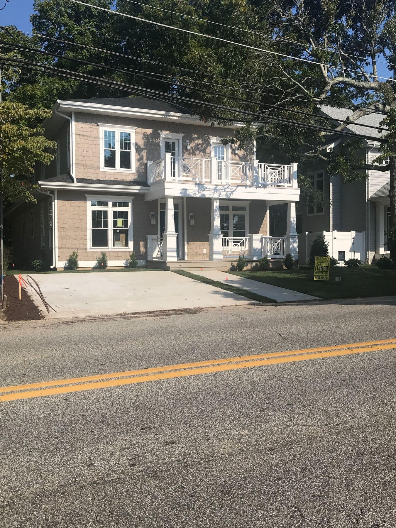 The finished house on State Road from across the street